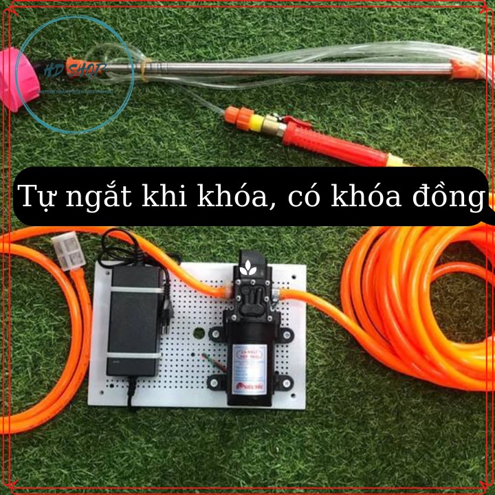 Bộ máy bơm mini 12v tưới cây , tưới lan cần rút 250cm