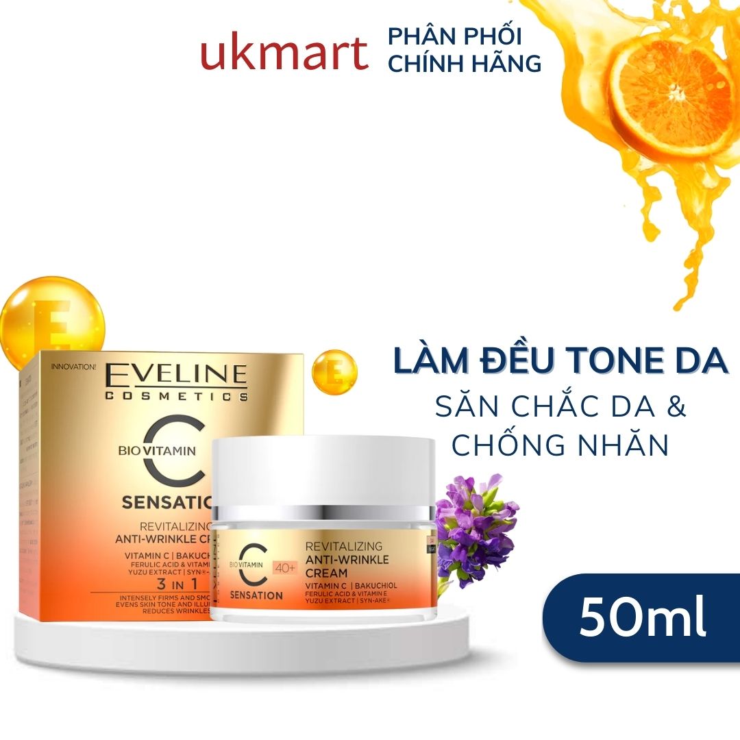 Kem dưỡng da chống nhăn eveline vitamin c phục hồi làm trắng da 50ml