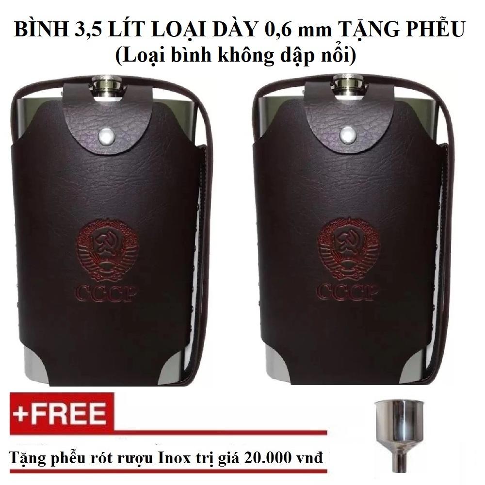Bộ 2 bình 3.5 lít cccp dày 0.6mm kèm túi đựng bình tặng phễu shopaha247