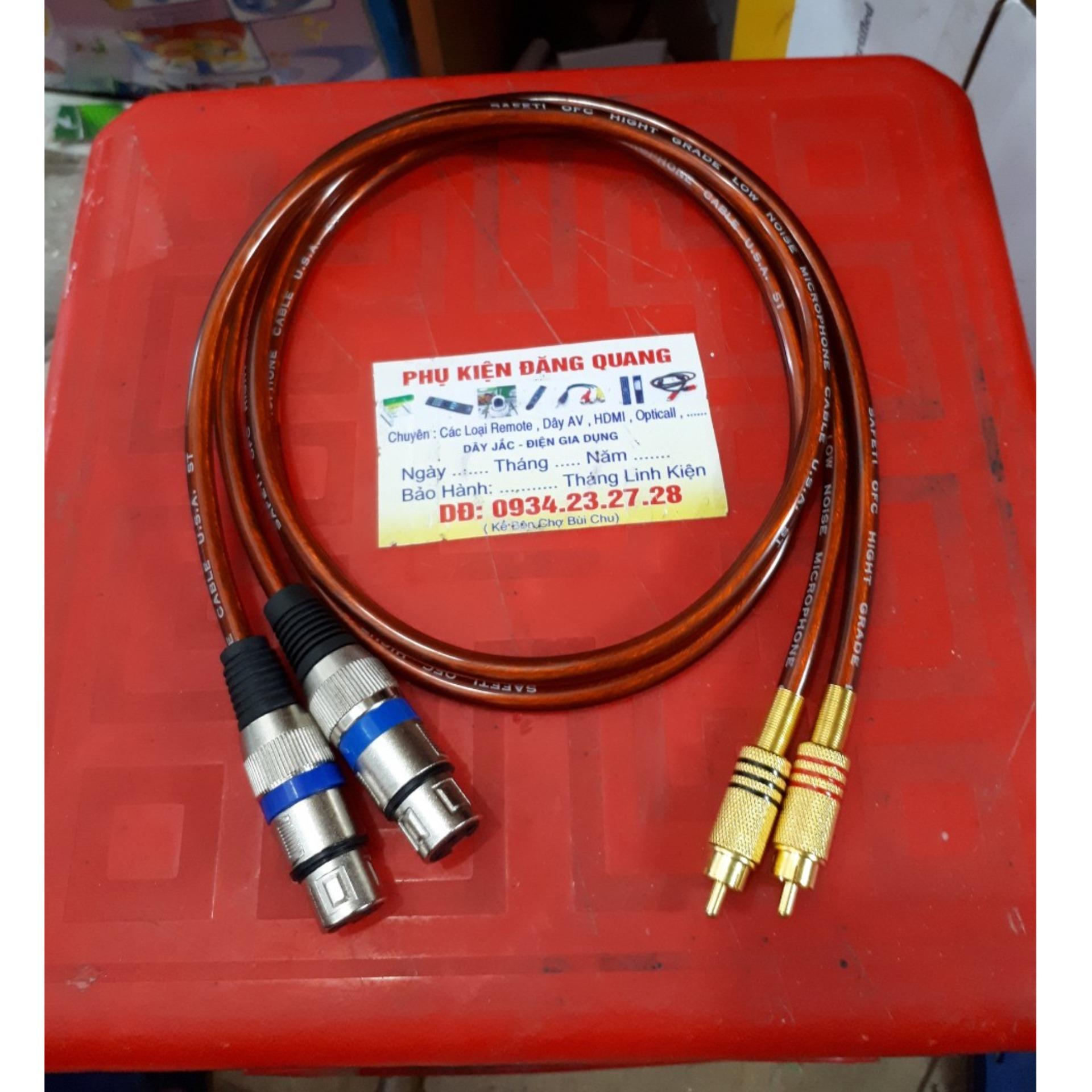 Cặp dây jack canon Cái ra AV 0.5m tốt ( canon sọc xanh )