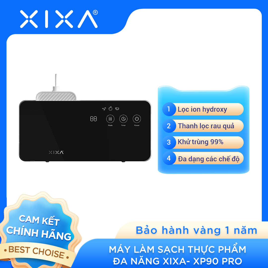 [ CHÍNH HÃNG] Máy Khử Trùng Rau Củ Qủa Thực Phẩm XIXA XP90-PRO - Máy Khử Độc Thực Phẩm Đa Năng- Máy Tiệt Trùng Rau Củ Loại Bỏ Vi Khuẩn Hóa Chất Lên Đến 95%