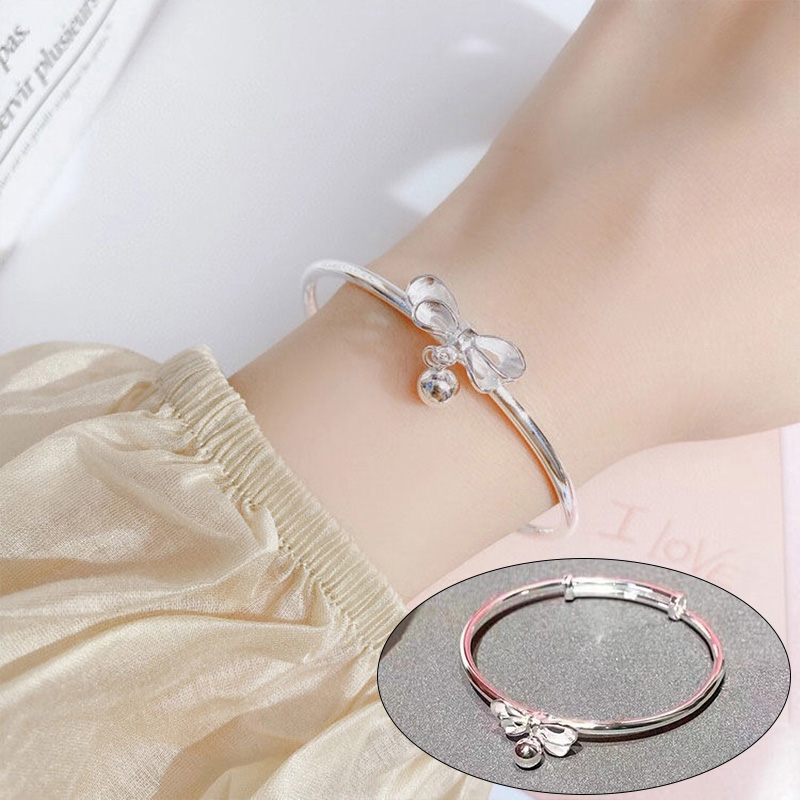 Lắc Tay Bạc Nữ s925 Hình Nơ, Hình Con Bướm, Vòng Tay Bạc Nữ Hàn Quốc, Lắc Tay Thời Trang, Cao Cấp YVETTERY