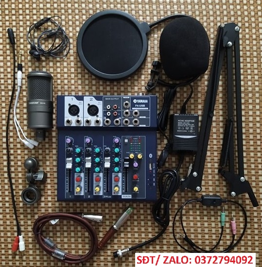 Combo takstar sm8b+ mixer f4 yamaha bluetooth chân màng tặng tai nghe