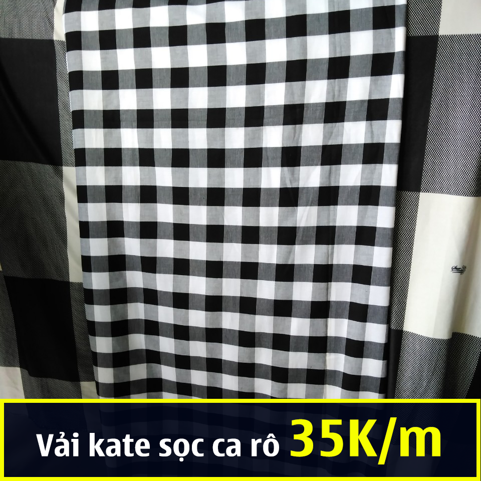 Vải kate sọc ca rô siêu đẹp 35K/m