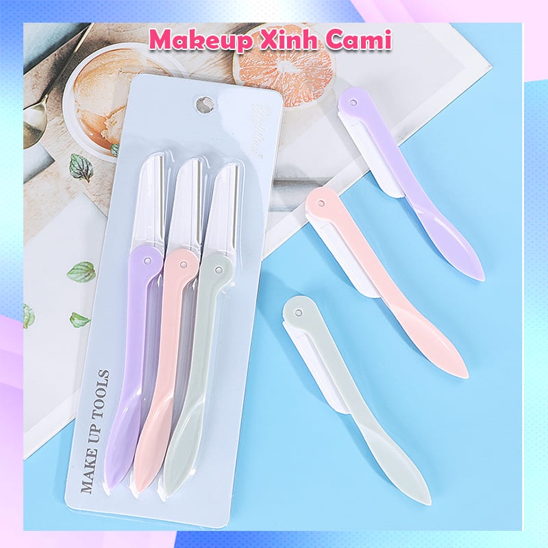 Dao tỉa lông mày dạng gập tiện dụng dễ dùng set 3c Cami.makeup DCL02