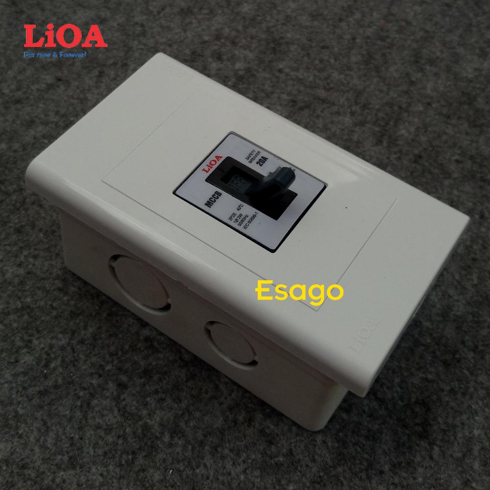 [HCM][20A] Combo cầu dao tự động an toàn (APTOMAT) LiOA 20A loại 2 cực 2 tiếp điểm - Âm tường
