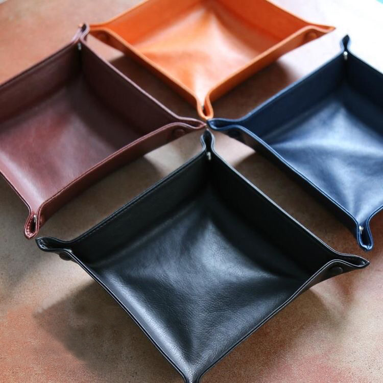 Khay Đựng đồ dùng bằng da bò tự nhiên