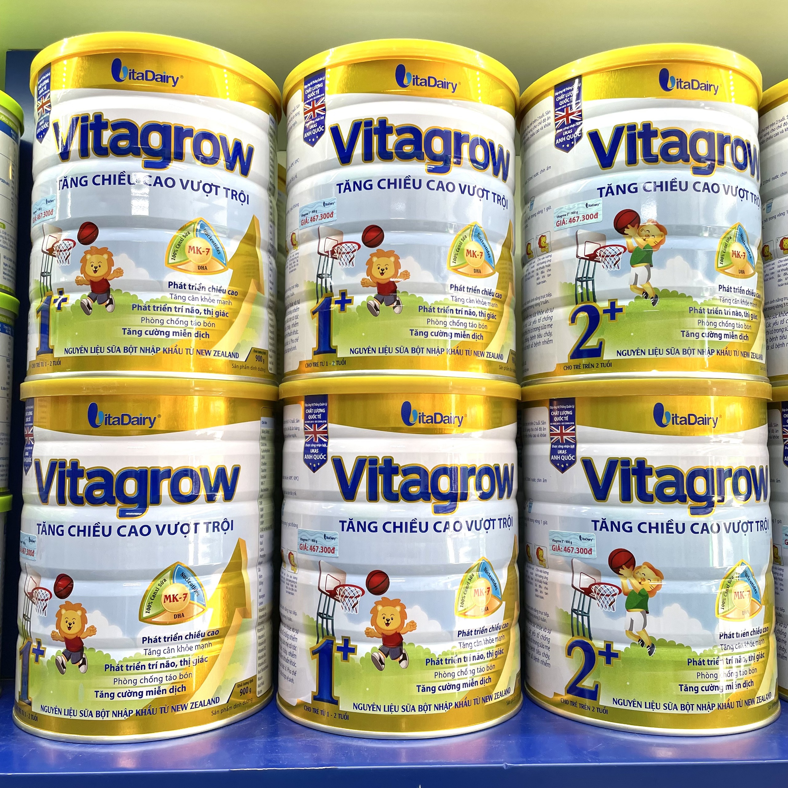 Sữa bột vitagrow 1+, 2+ 900g - tăng chiều cao vượt trội - date mới