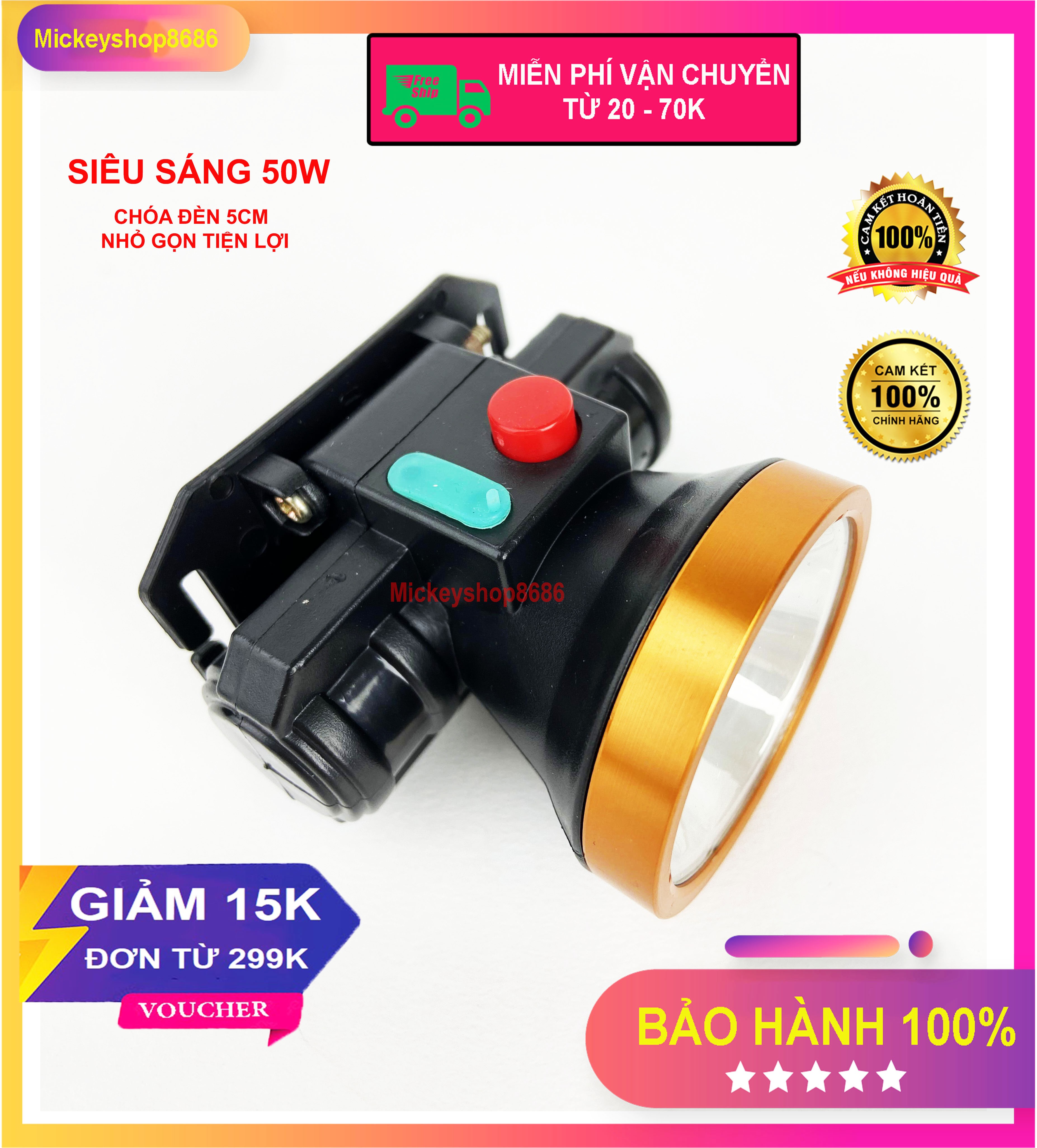 Đèn pin đội đầu CXB A4 LED 50W siêu sáng chiếu xa chống nước ánh sáng Vàng và Trắng đèn đeo đầu soi ếch dã ngoại