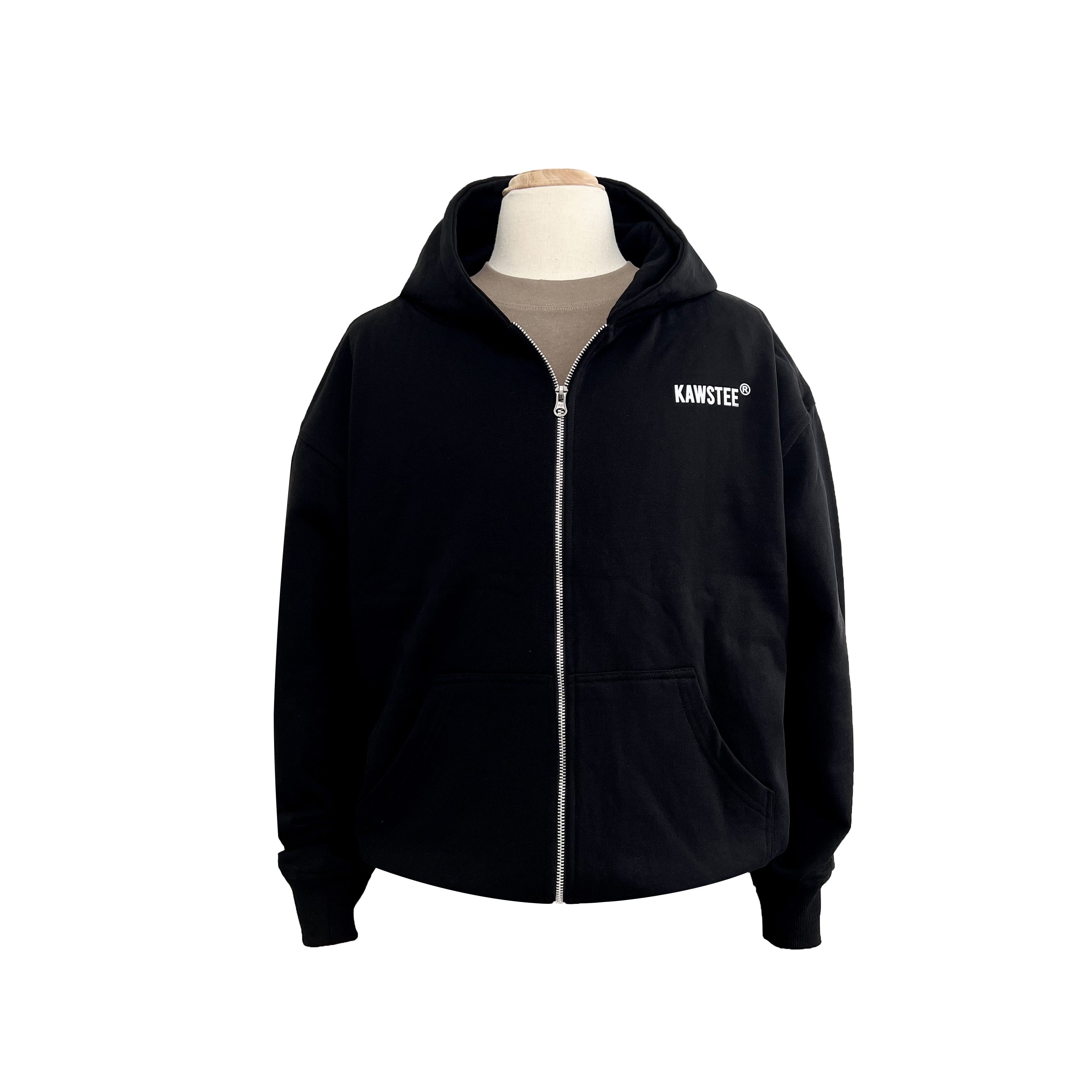 Hoodie zip KAWSTEE form boxy chất liệu vải nỉ bông cotton