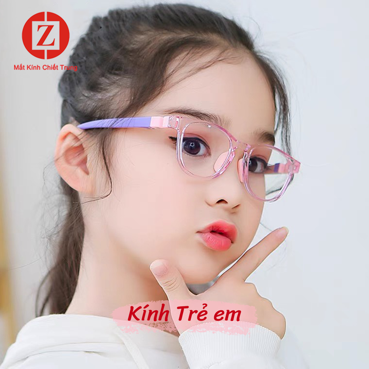 Kính 0 độ học Online cho bé gọng dẻo siêu bền chống tác hại từ máy tính mã T8811
