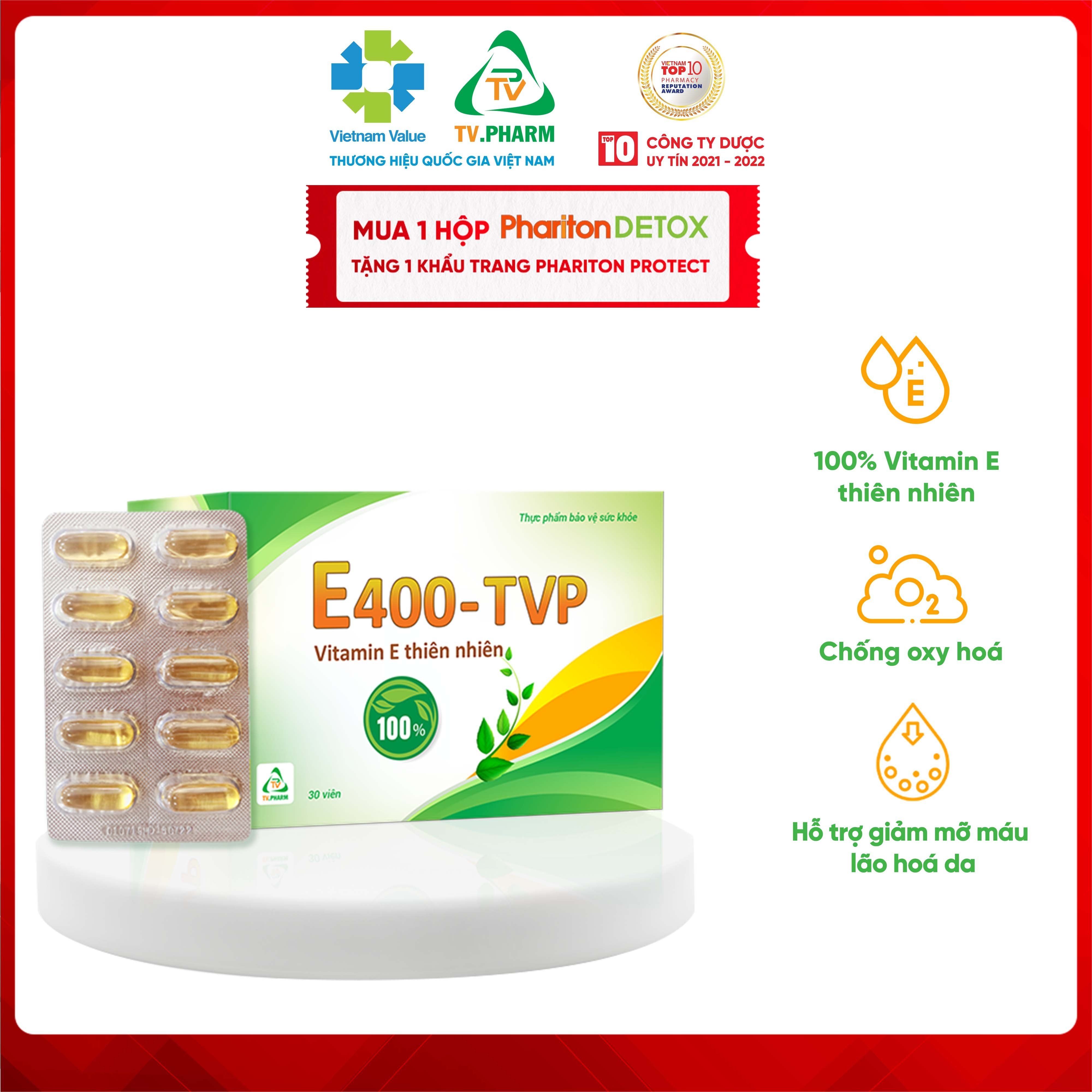 Thực phẩm bảo vệ sức khỏe E400 TVP - Bổ sung Vitamin E thiên nhiên