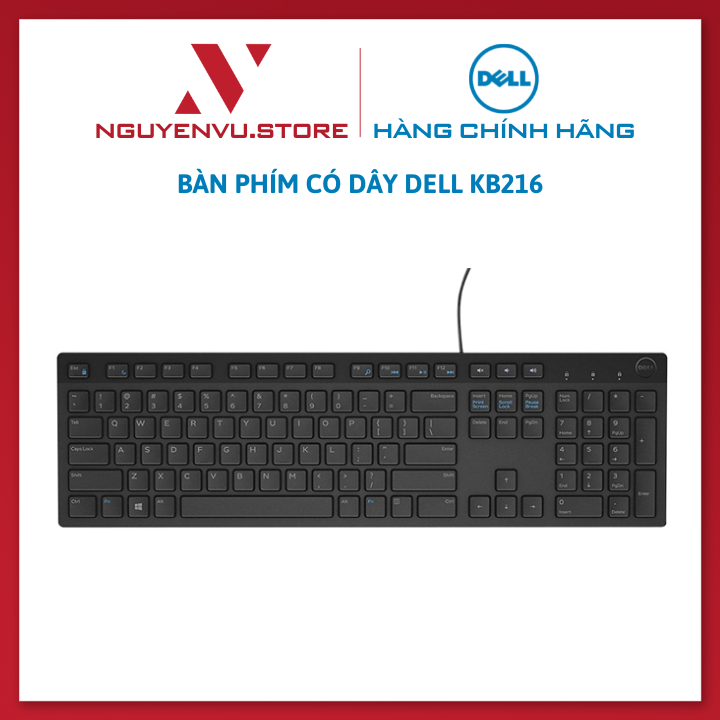 Bàn Phím Có Dây Dell KB216 - Cổng USB - Hàng Chính Hãng