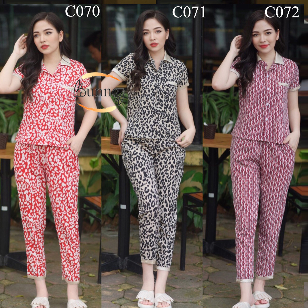 Đồ bộ nữ mặc đồ bộ mặc nhà, sau sinh, mẫu tay cộc quần dài, chất liệu lụa thái nhẹ mát