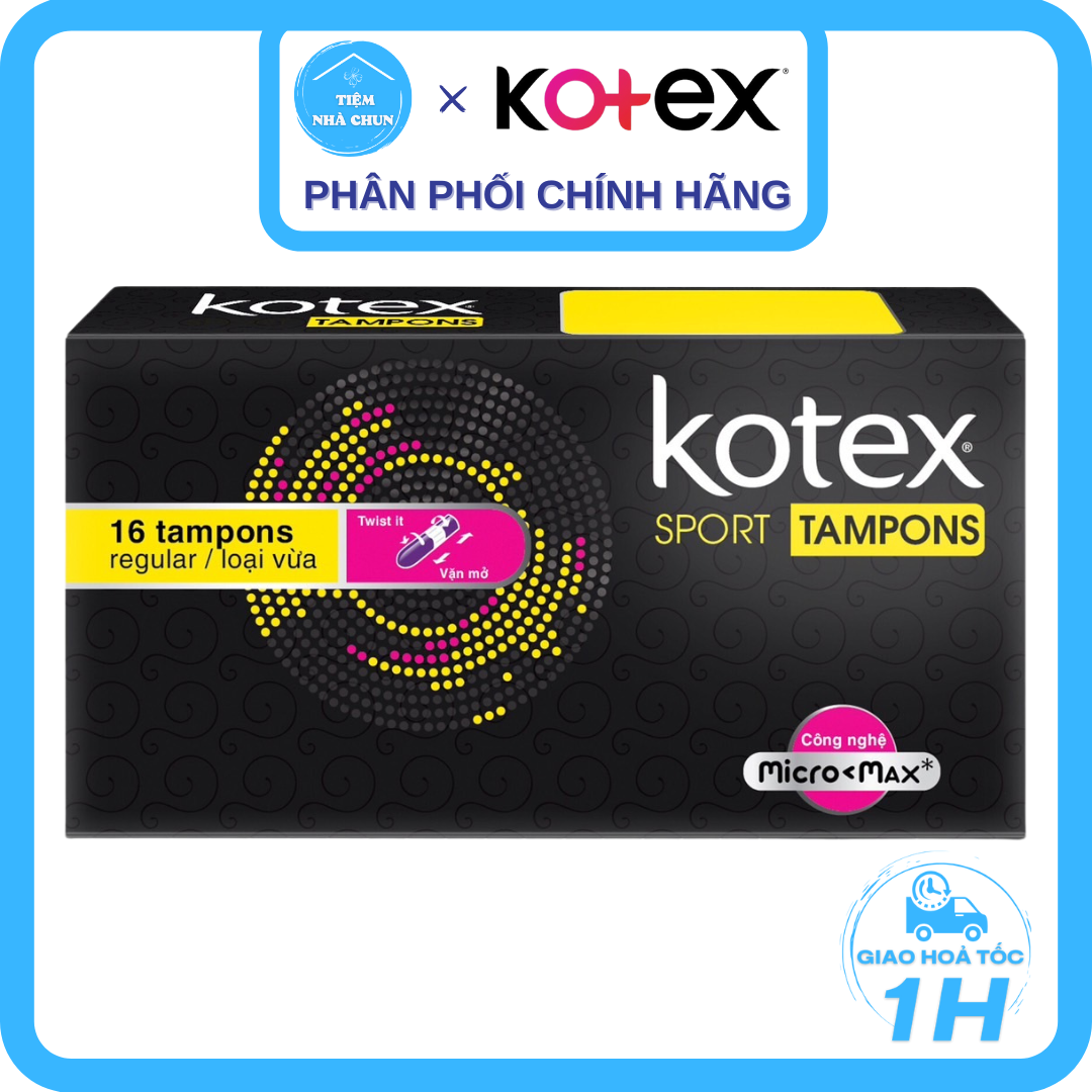 Bvs kotex tampon - hộp 16 miếng băng vệ sinh kotex sport tampon regular loại vừa - nhi.tnl / tiemnhachun / tiệm nhà chun