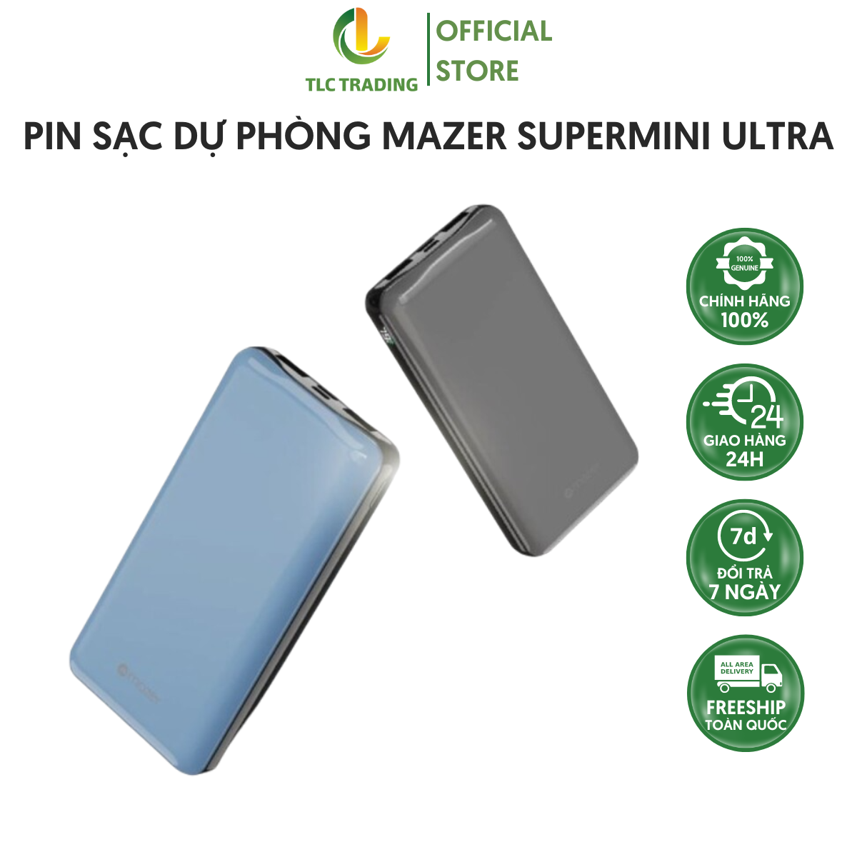 Pin Sạc Dự Phòng Mazer SuperMini Ultra Dung Lượng Công Suất Lớn Trang Bị Nhiều Cổng Sạc Tiện Lợi Thông Minh