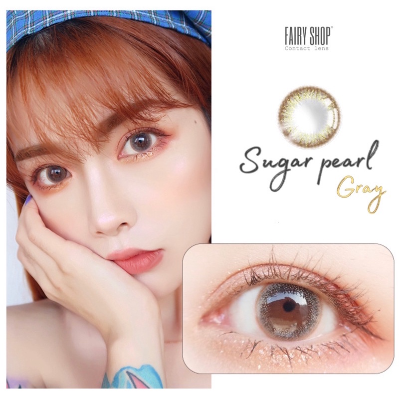 Kính áp tròng sugar pearl gray cao cấp 14.0mm - kính áp tròng fairy shop contact lens độ 0 đến 6