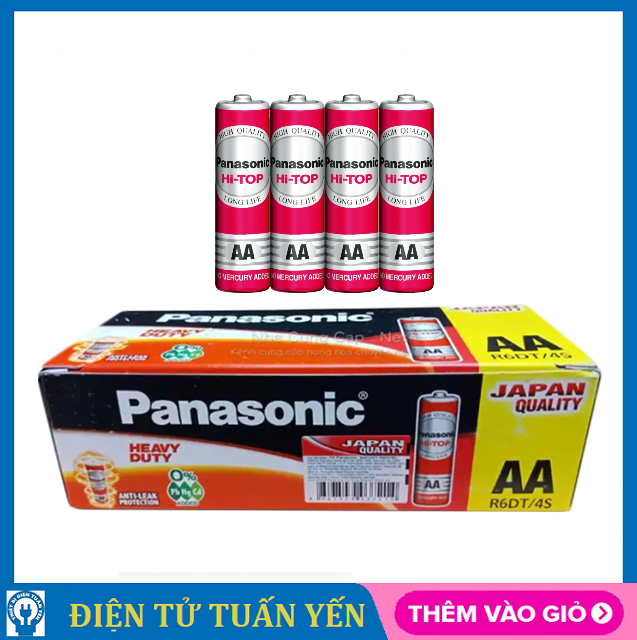 Pin AA Panasonic Hi-Top Carbon R6DT/4S 1.5V - Hàng chính hãng