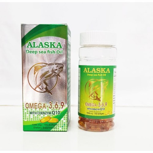 Viên dầu cá Alaska Omega 3 chính hãng  - Bổ Não, Tăng Cường Thị Lực, Giảm Nguy Cơ Mắc Bnh Tim Mạch - Hộp 100 viên - hàng nguyên liệu nhập khẩu USA