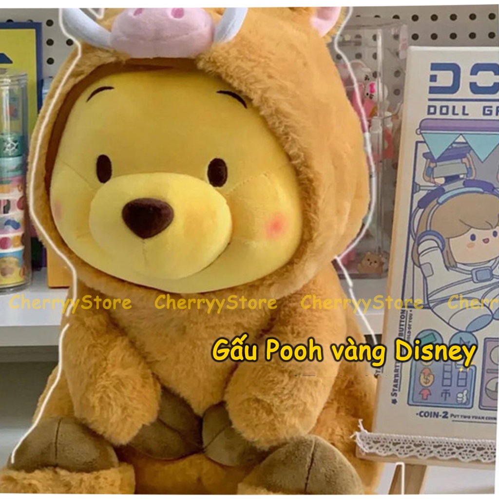 Gấu bông Pooh Disney vàng dễ thương mũ heo nhiều kích cỡ đáng yêu cho bé, quà tặng bạn gái