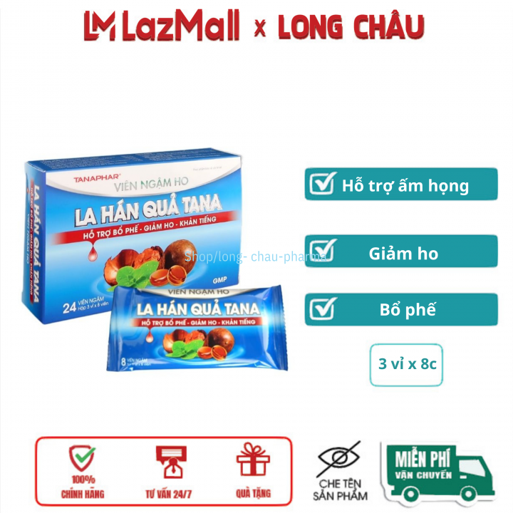  VIÊN NGẬM HO LA HÁN QUẢ TANA HỘP 3 vỉ x 8c 