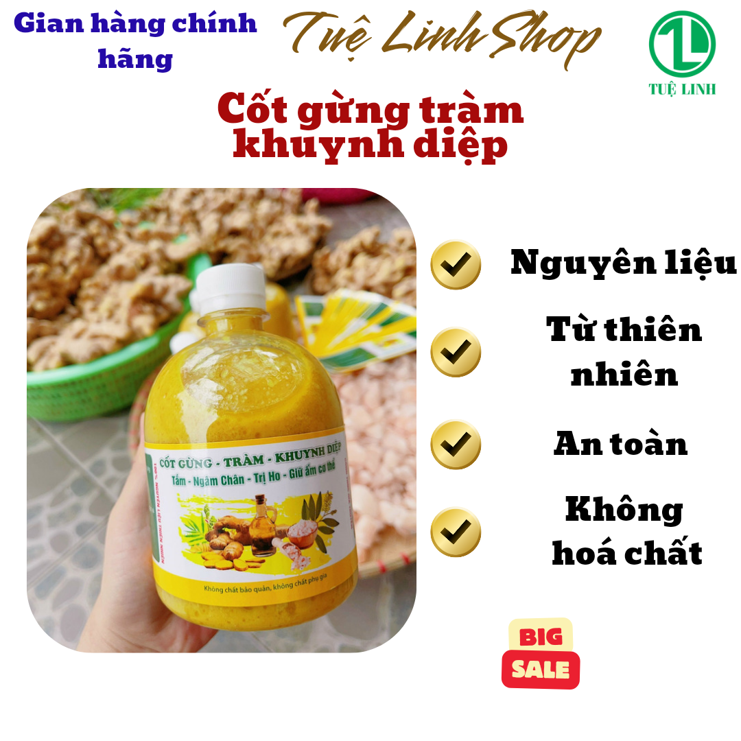 Cốt gừng, tràm,khuynh diệp chai 500ml pha tắm cho bé
