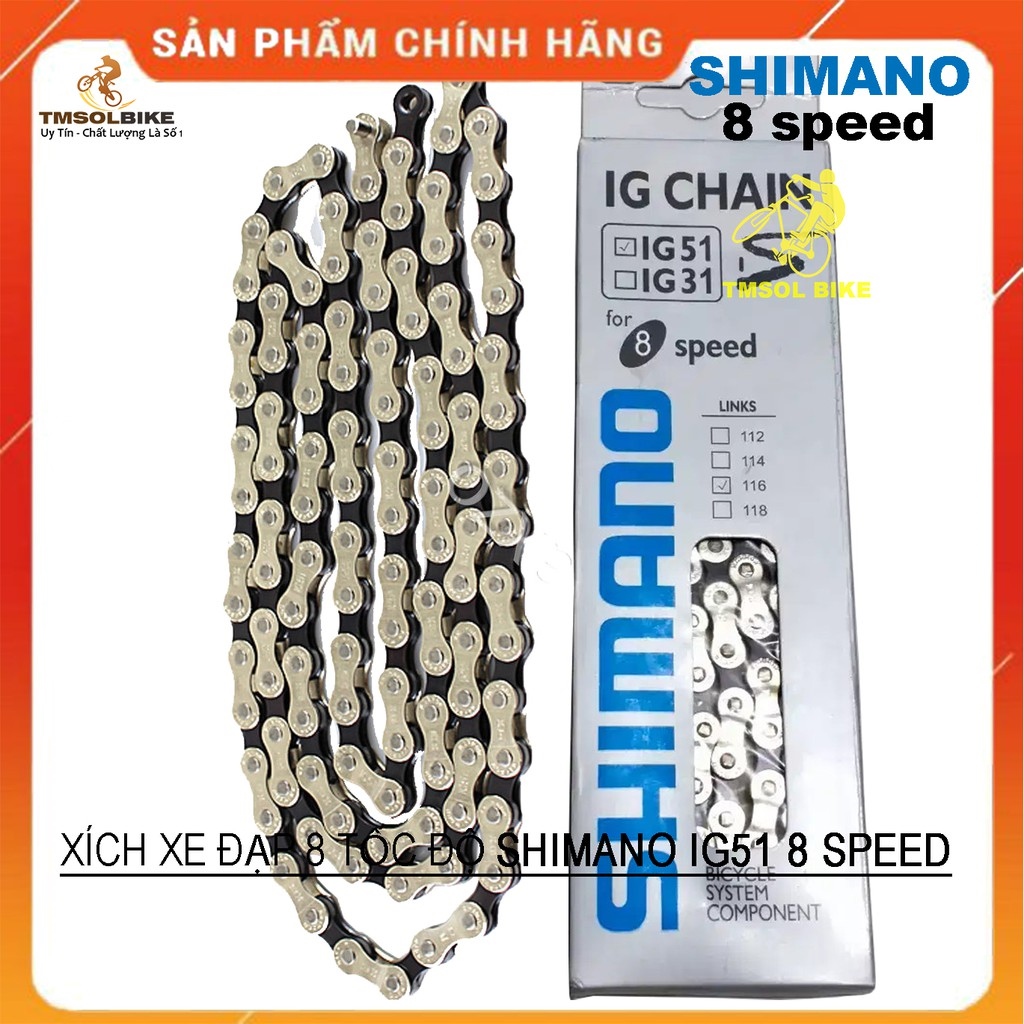 Sên xe đạp 6 /7 /8 tốc độ shimano ig51 8 speed - xích xe đạp 6 /7 /8 shimano ig51 8 speed - sên xích xe đạp 8 tốc độ shi