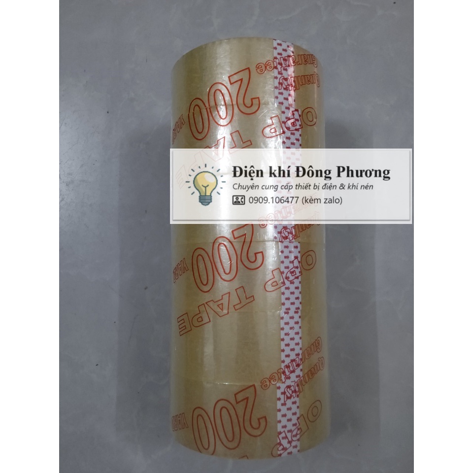 1 cuộn Băng keo trong khổ 48mm, 200yard, độ dính 50mic.