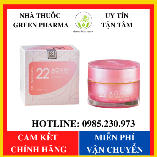 Kem 22 again hỗ trợ ngăn ngừa lão hóa - trẻ hóa làn da - green pharma 1