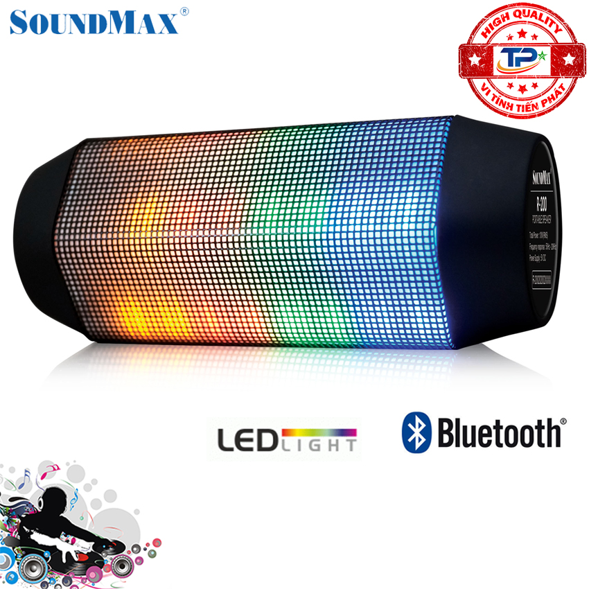 Loa bluetooth SoundMax R-600 đèn LED nhiều màu nhấp nháy theo điệu nhạc R600 .