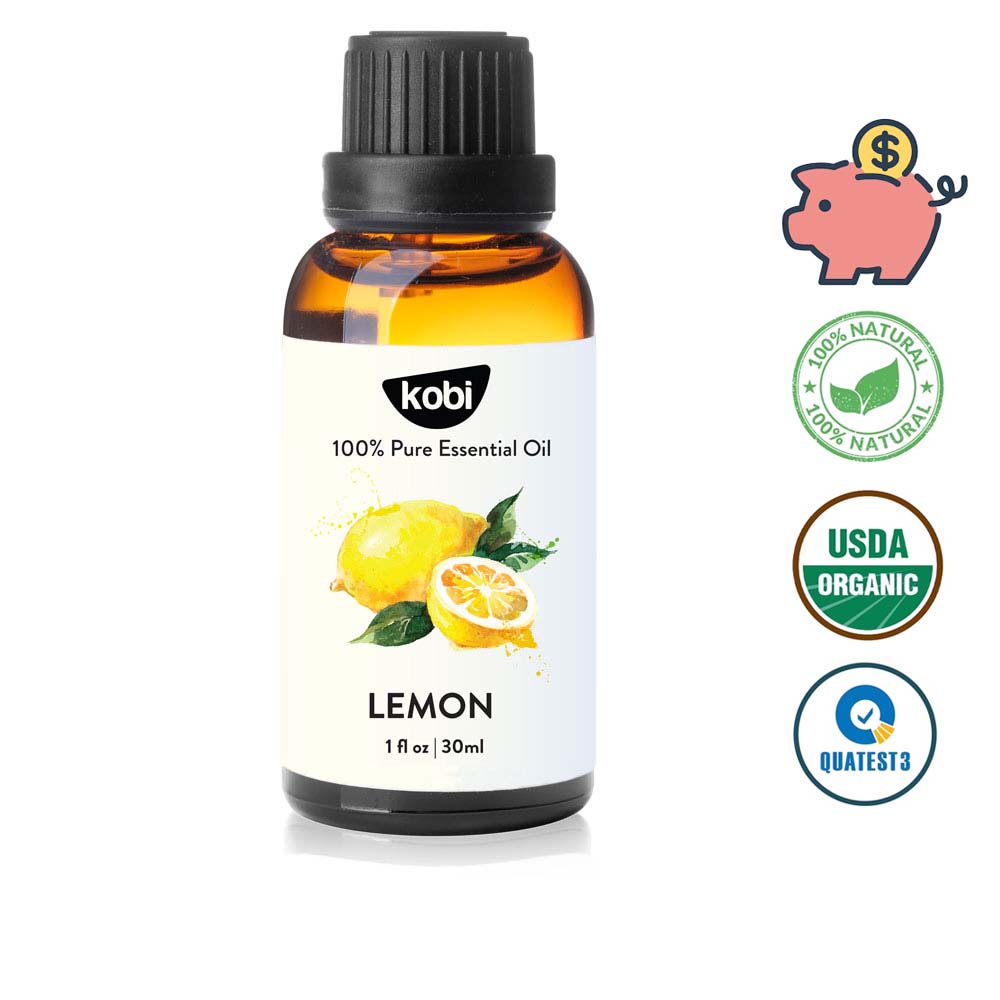 Tinh dầu Chanh Tươi Kobi Lemon essential oil giúp thơm phòng, se da, tinh thần sảng khoái - 30ml