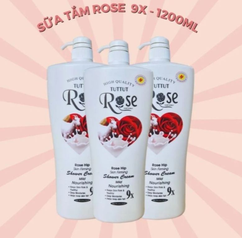 Combo 2 chai Sữa Tắm tuttut Rose 9x dung tích 1200ml