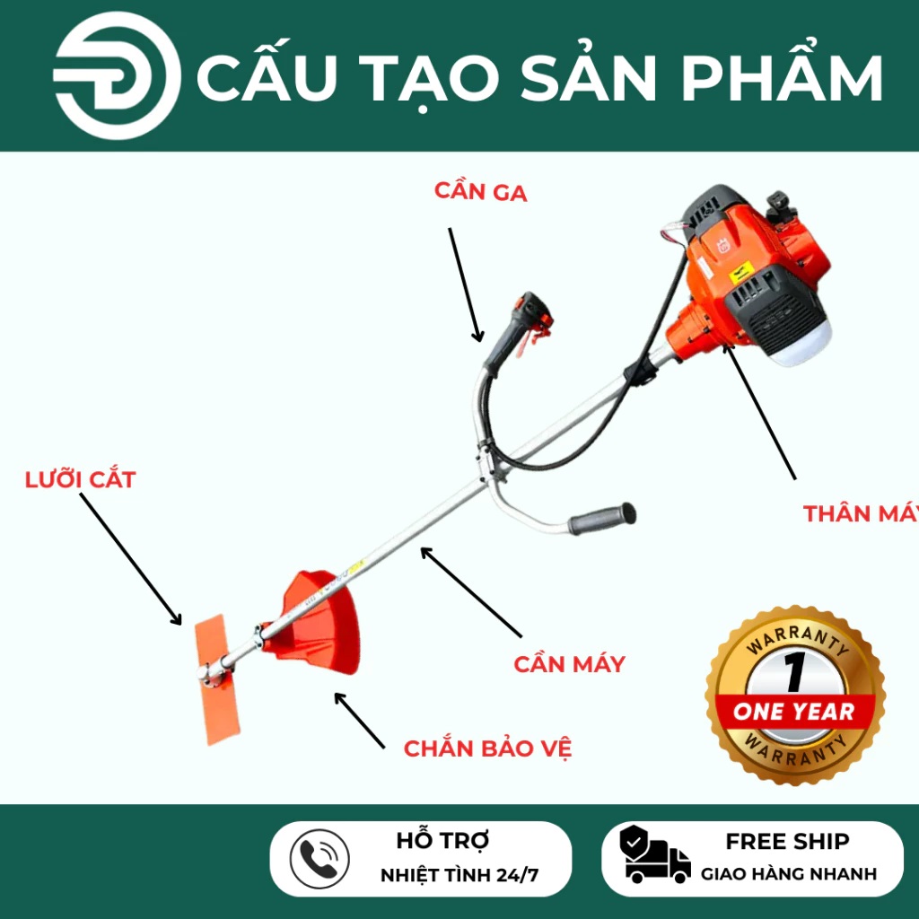 Máy Cắt Cỏ HUS Pro G545 HAI THÌ Công Suất 1700W NÒNG 42MM TIỆN DỤNG
