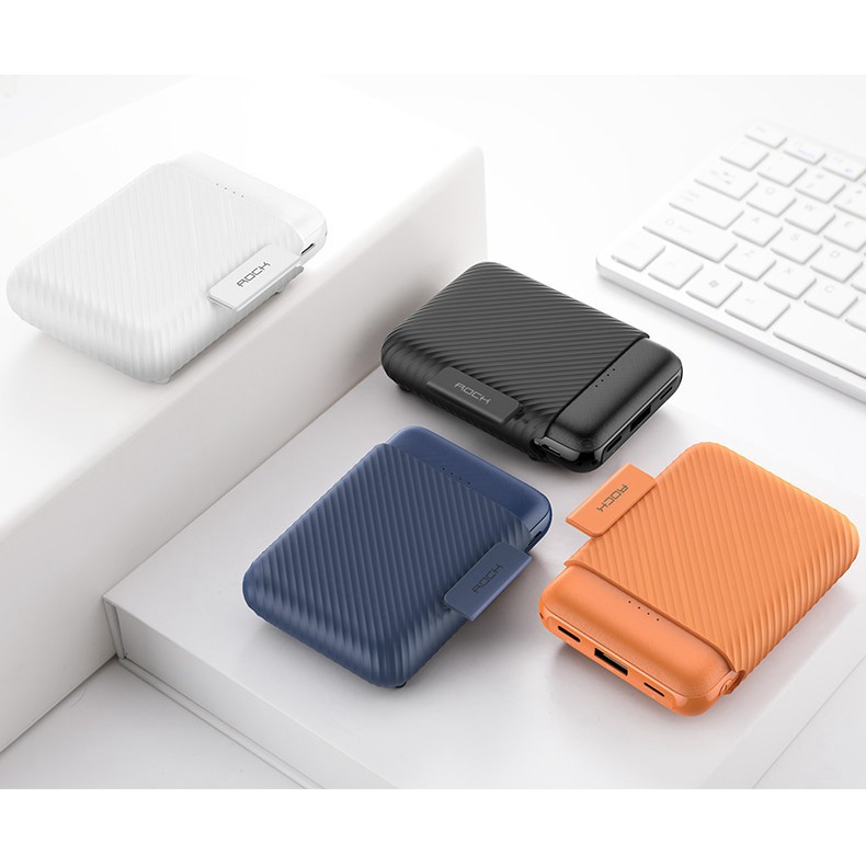 Sạc dự phòng không dây p51 mini chính hãng rock 10.000mah