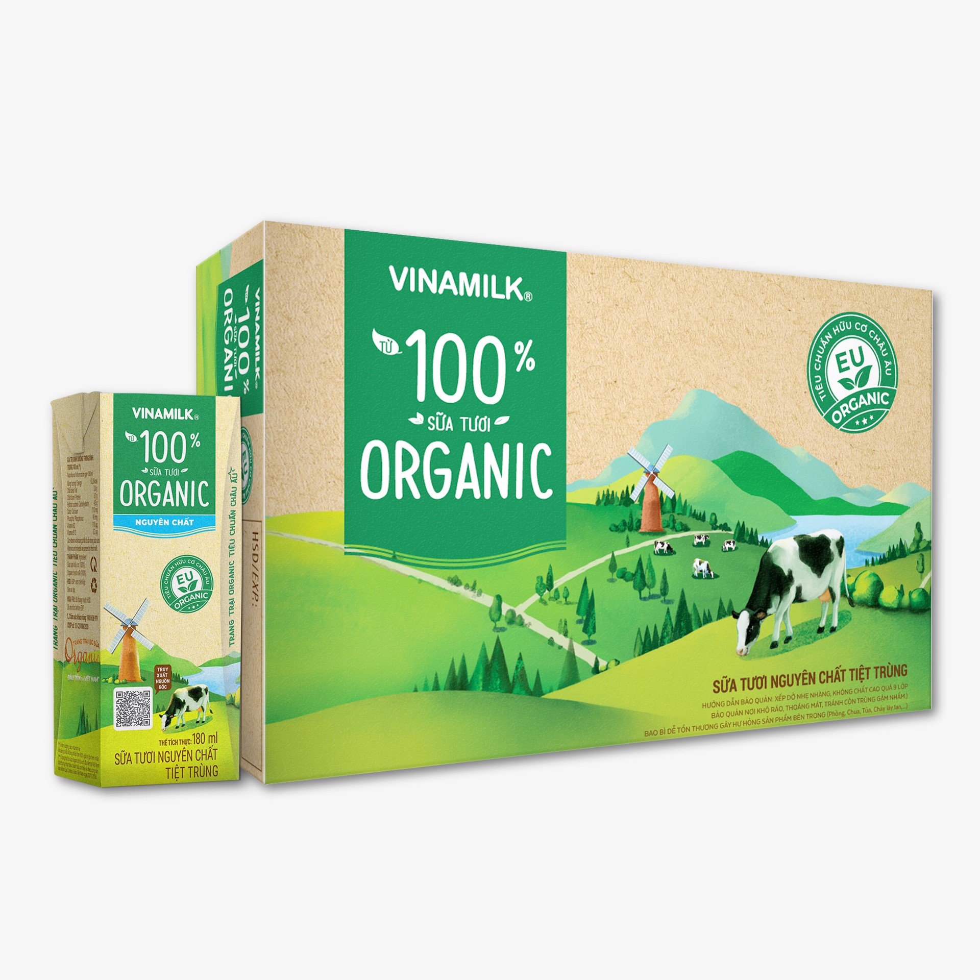 Sữa tươi tiệt trùng vinamilk 100% organic - thùng 48 hộp 180ml