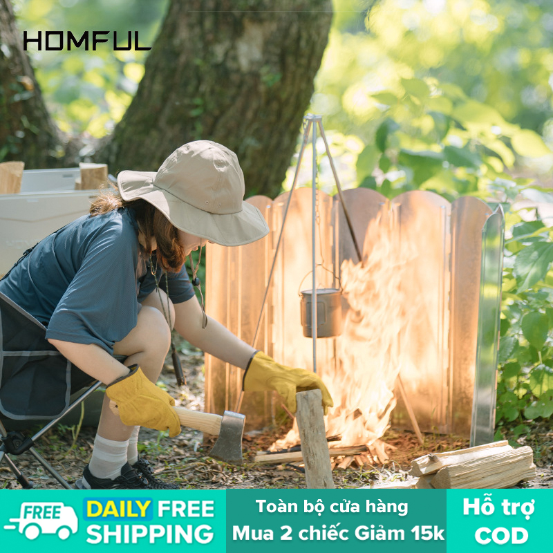HOMFUL Kính chắn gió cho bếp gas cắm trại Kính chắn gió 8 mảnh Kính chắn gió ngoài trời Kính chắn gió hợp kim nhôm Kính chắn gió cắm trại OT0148