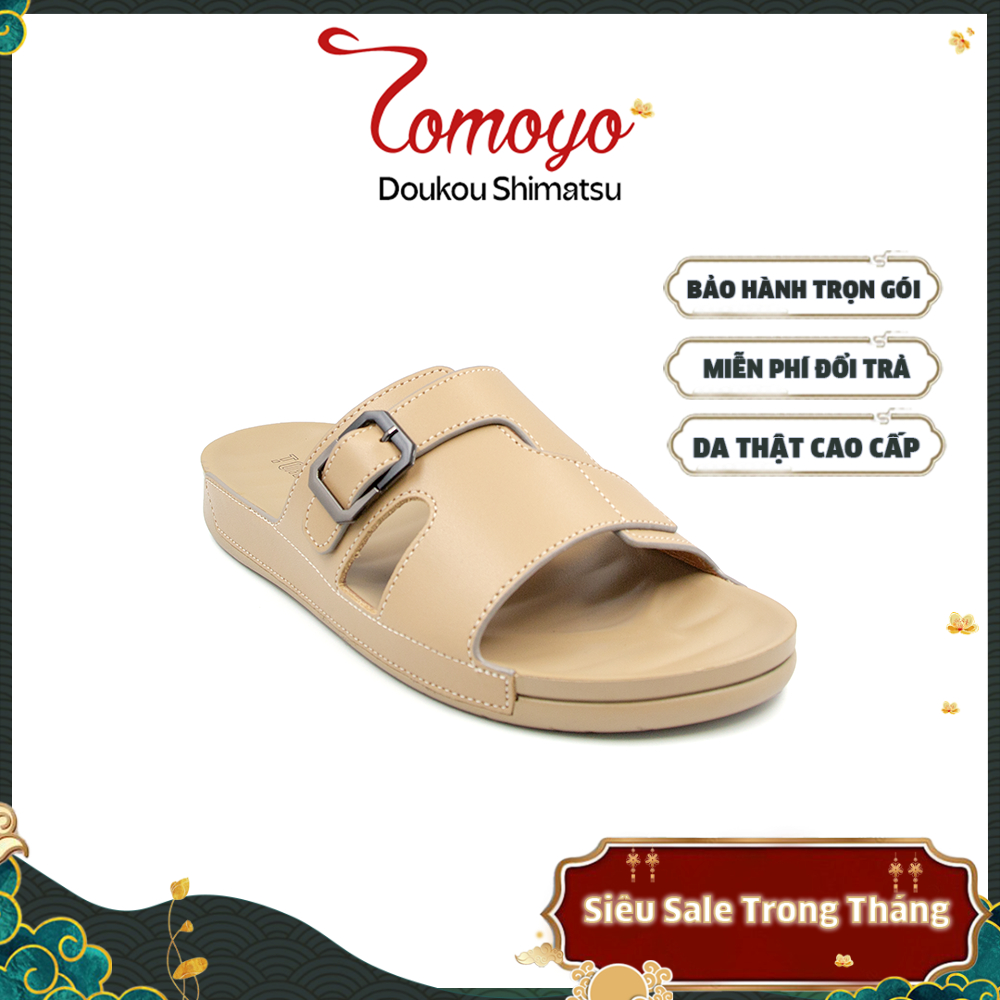 SIÊU SALE 7.7 | Giảm 30% đơn 199k - Dép Nam Quai Ngang Siêu Nhẹ Da Bò Cao Cấp TOMOYO TMD30709