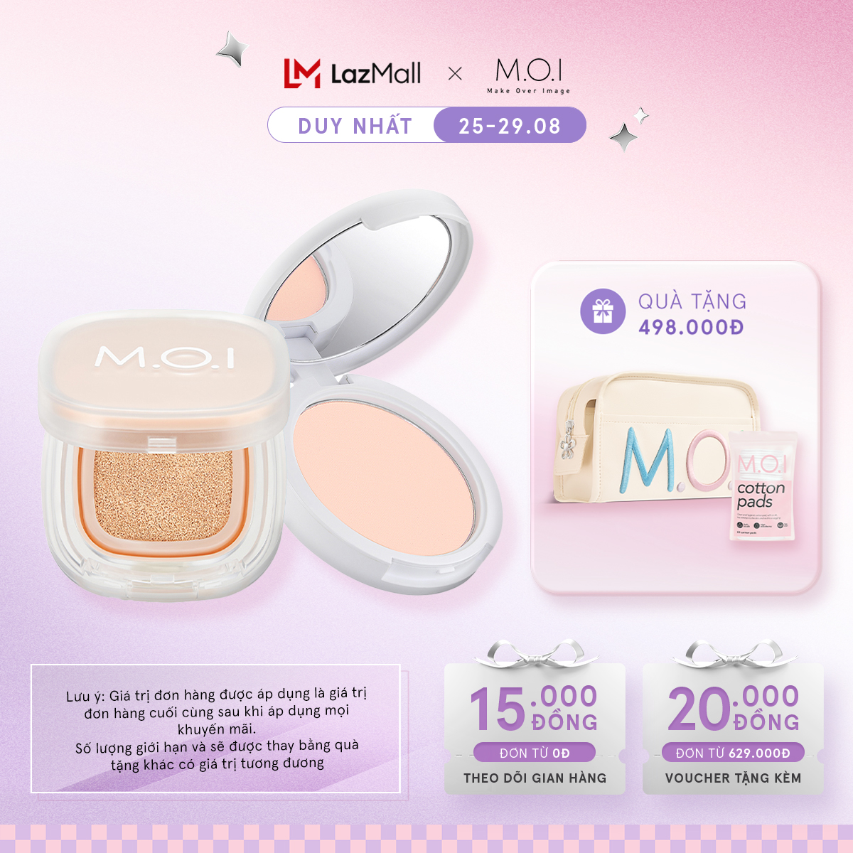 Bộ đôi M.O.I Phấn nước Iconic Perfection Cushion và Phấn phủ Baby Skin Powder