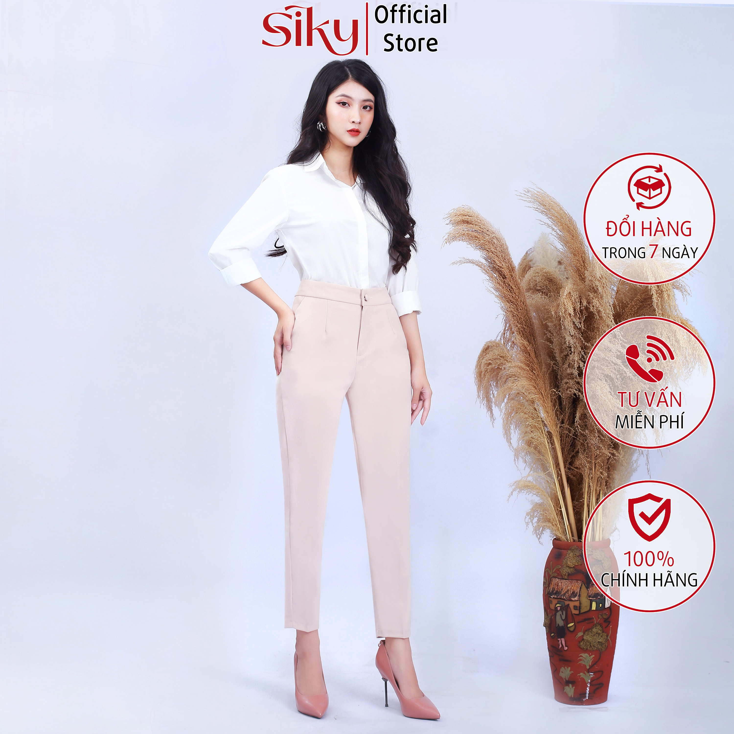 Quần baggy nữ vải công sở - Siky - Q05
