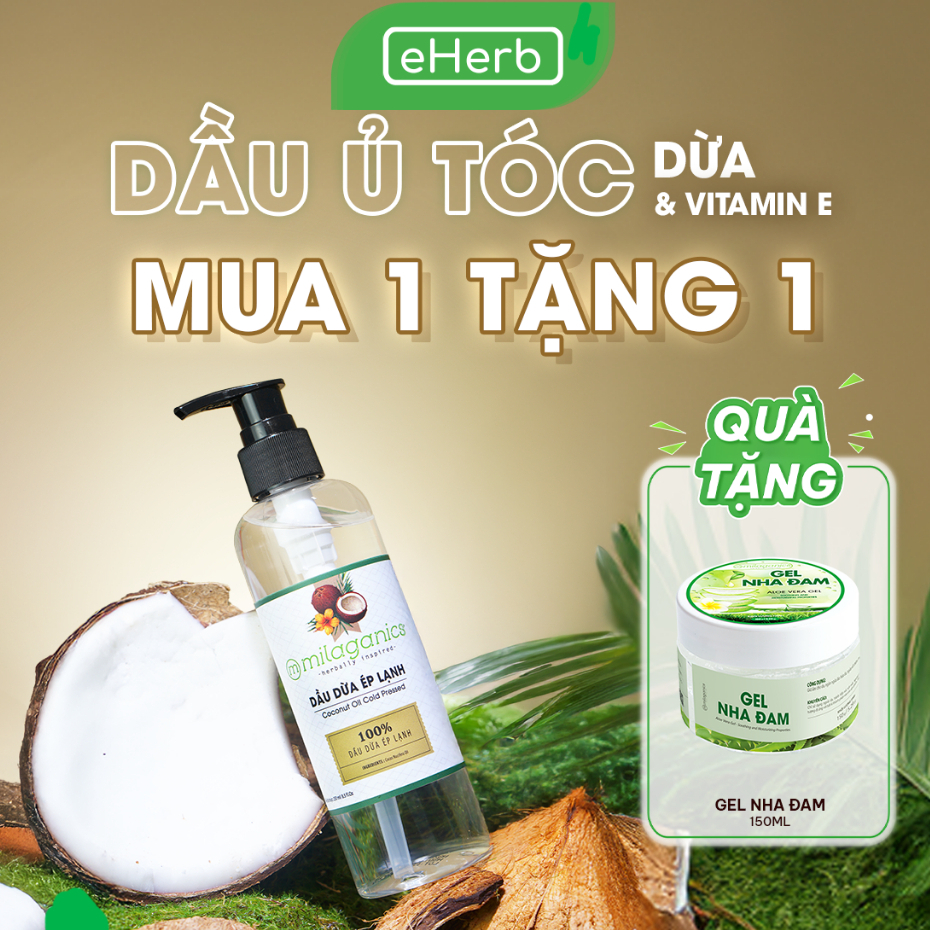 [MUA 1 TẶNG 1] Dầu Dừa Nguyên Chất, Dầu Dừa Ép Lạnh, Dầu Dừa Dưỡng Tóc, Dưỡng Da, Dưỡng Môi MILAGANI
