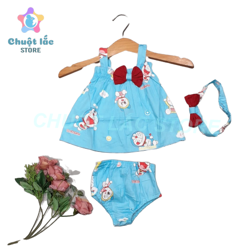 [HCM]Quần áo bé gái sét đồ 3 chi tiết siêu cute áo dây quần chip kèm tuban chất thô hàn mềm mại hút mồ hôi cho bé gái từ sơ sinh đến 3 tuổi