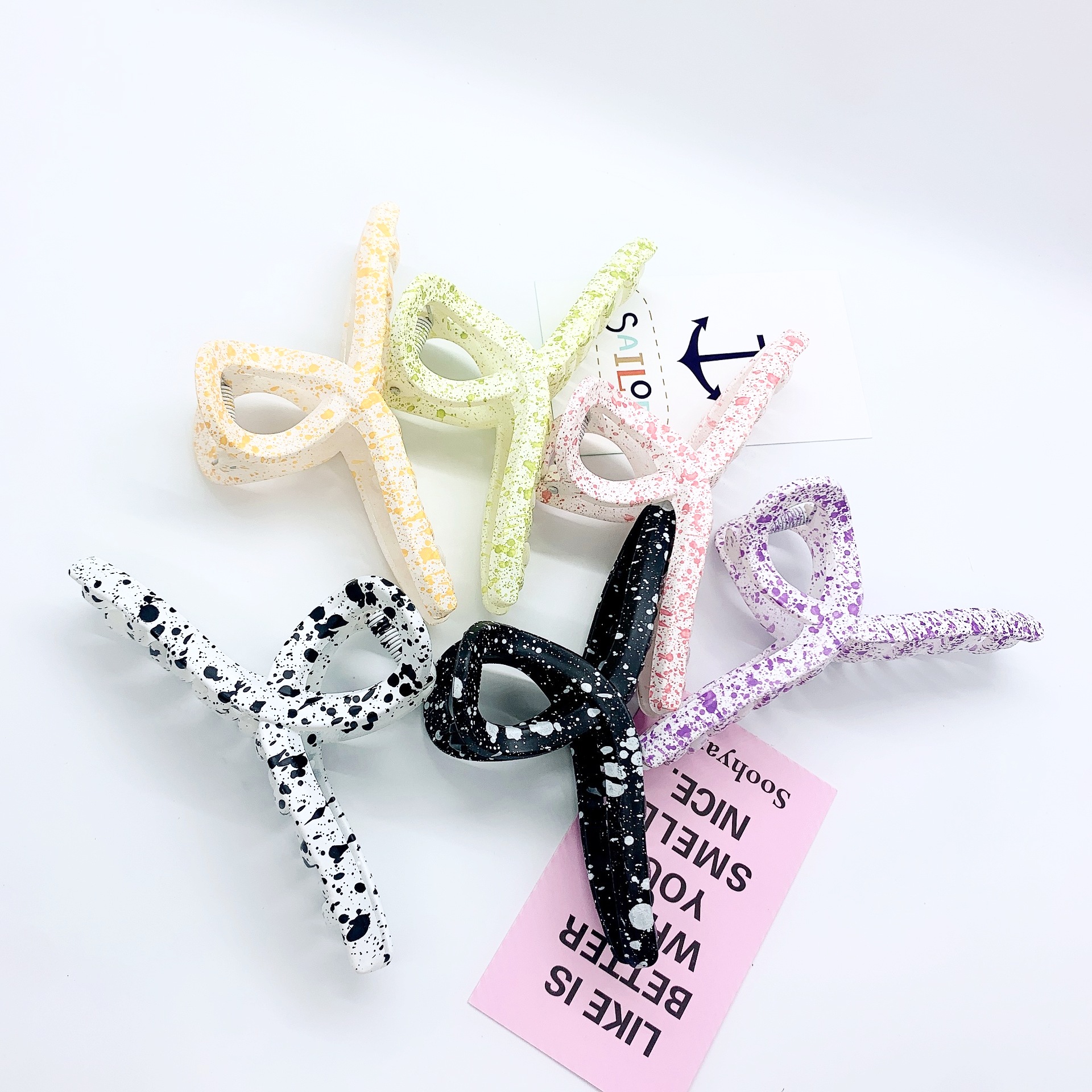 Combo 12 cây kẹp tóc bò sữa dài nhiều màu