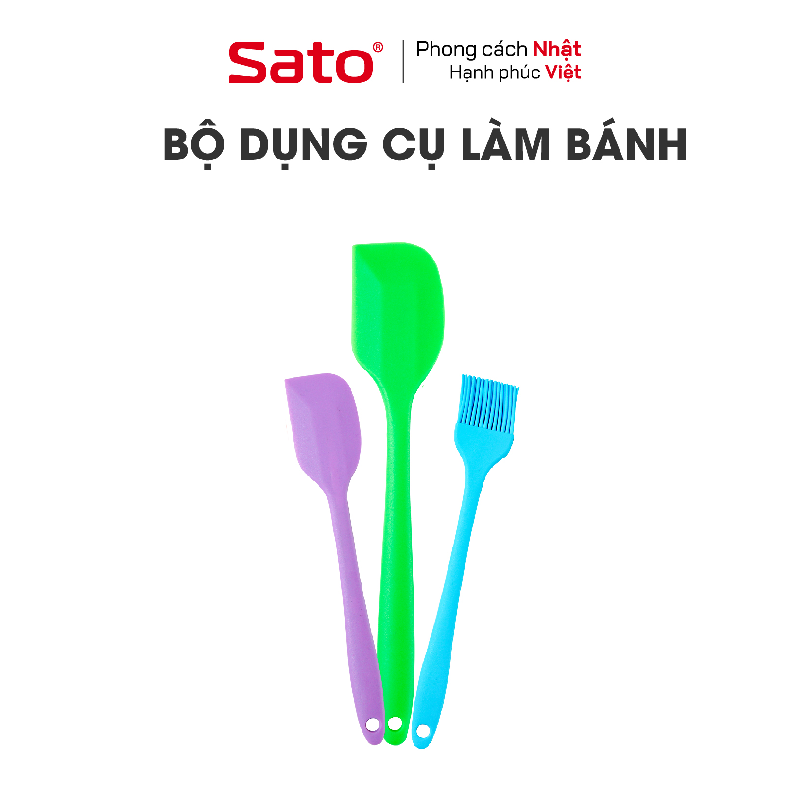 Bộ dụng cụ làm bánh 3 món Sato
