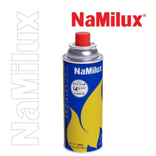 Bình Gas Mini Du Lịch Namilux 250G/Lon Hàng Nguyên Đại, Vỏ Bình Chắc Chắn Đảm Bảo An Toàn Khi Sử Dụng.
