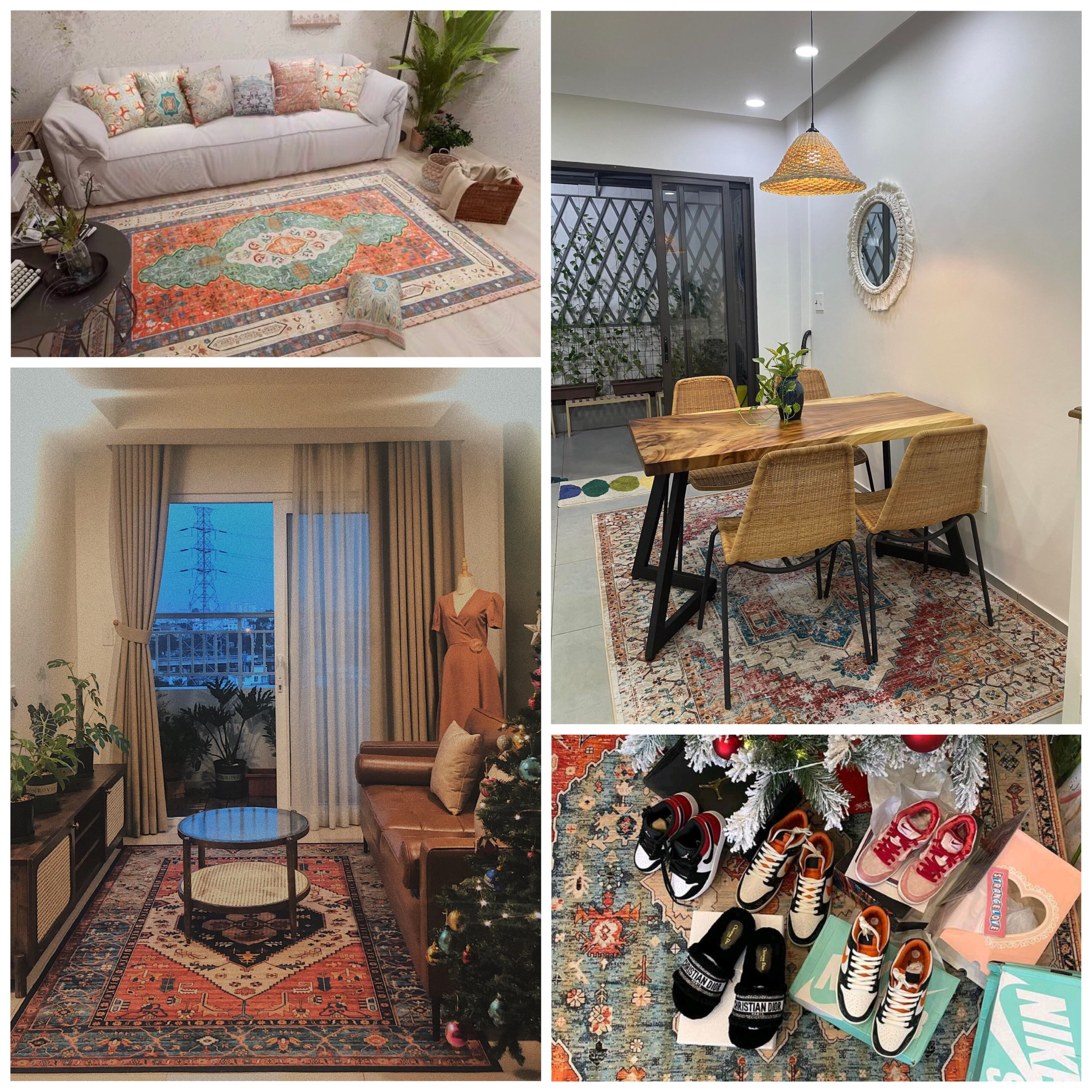 Thảm Nỉ Nhập Thái Trải Sàn Vintage - Cổ Điển Trang Trí Phòng Khách ,Phòng Ngủ ,Chụp Hình Và Các Sự Kiện (Dày 0.7cm Size 1m6x2m3)