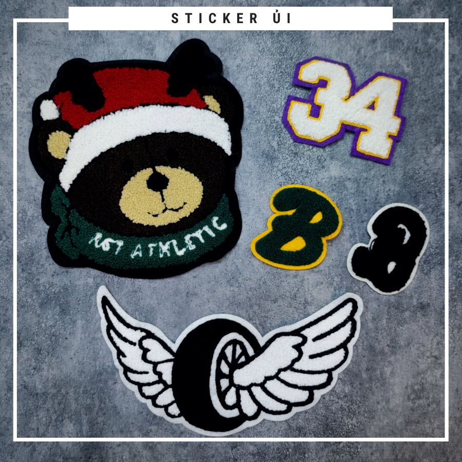Miếng vá quần áo cao cấp : toàn bộ là hình thêu độc đáo, logo Sticker Patch dùng Ủi Quần Áo,BALO, quần jogger, đồ jeans