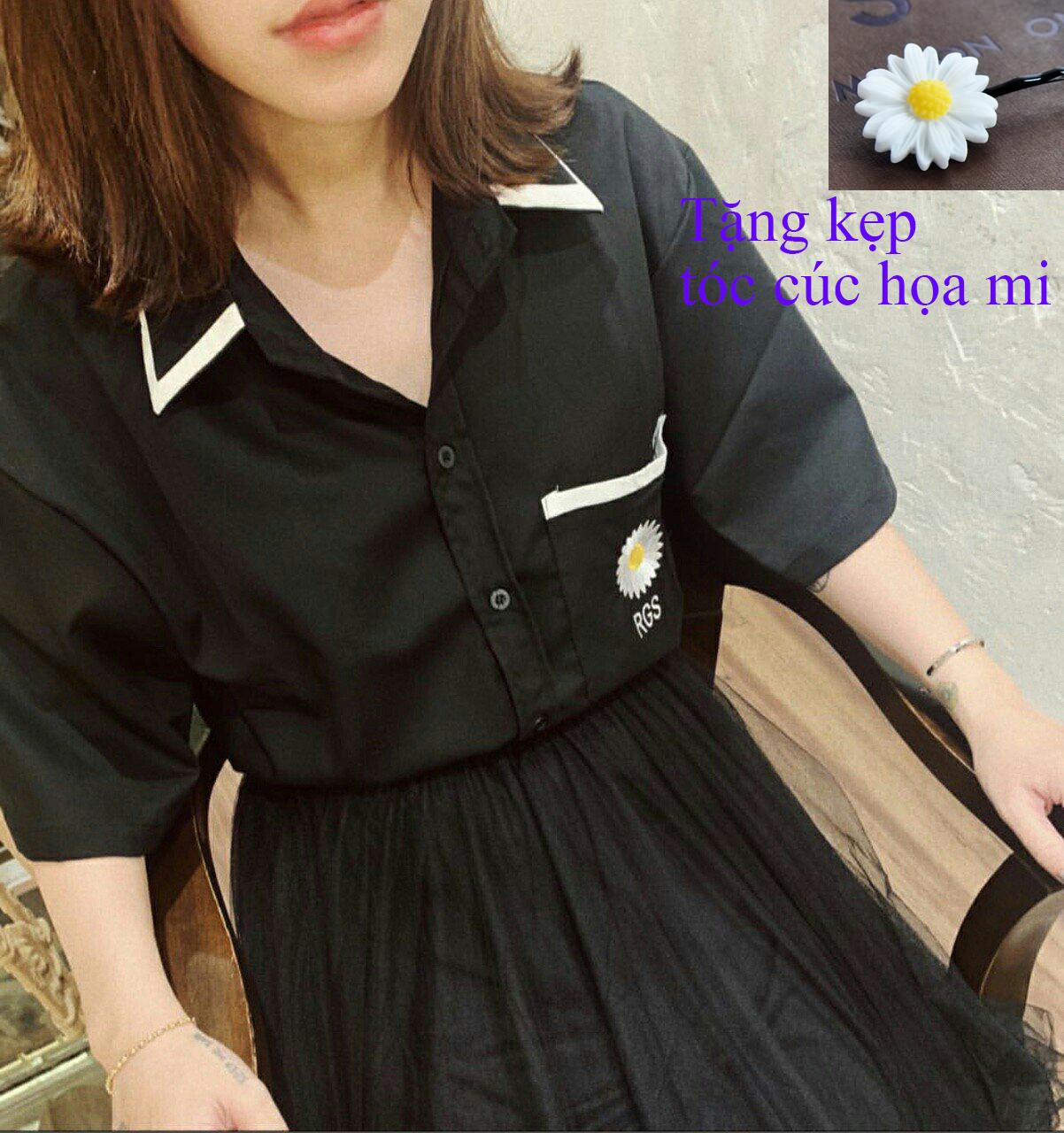 [HCM]Áo sơ mi nữ thêu cúc họa mi - TSS + Tặng cài tóc cúc họa mi
