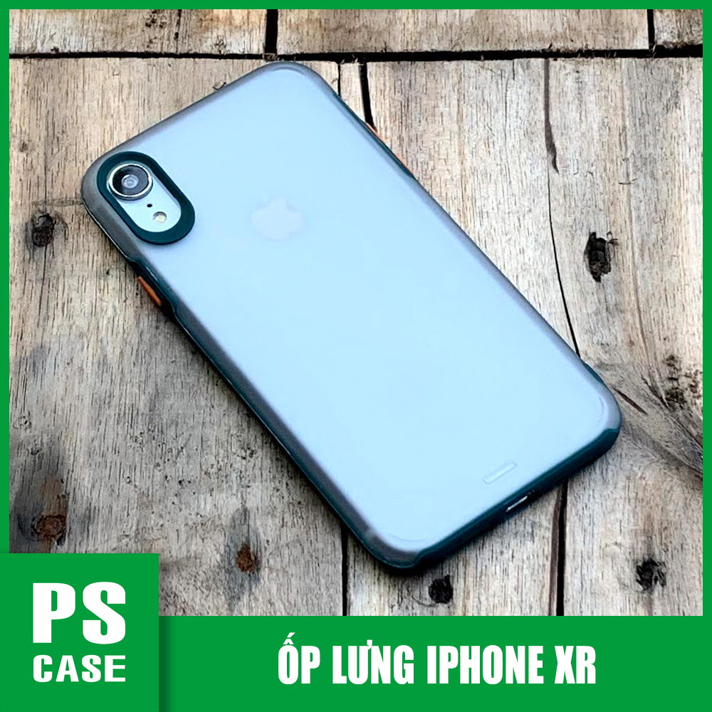 Ốp lưng nhám cong 3D viền màu xanh lá đậm dành cho iPhone XR