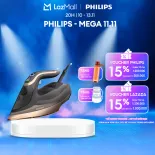 Bàn Ủi Hơi Nước Philips DST8041/80 Azure 8000 Series - Công Suất Mạnh Mẽ 3000W, Optimaltemp Không Cháy, Khoang Chứa Nước 350ML, Hơi Phun 80G/Phút, Dynamiq Cảm Biến Hơi Phun Tự Động - Hàng Ph