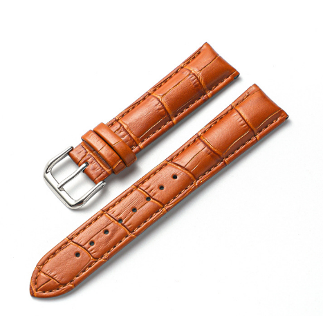 Dây đồng hồ da nam nữ MÀU NÂU NHẠT KHÓA VÀNG BẠC ĐEN HỒNG da bò size 10mm 12mm 14mm 16mm 18mm 20mm 22mm cho dây đồng hồ casio dw seiko orient swarovski tissot omega ls05 patek philippe citizen fossil longines ck skmei michael kors burberry